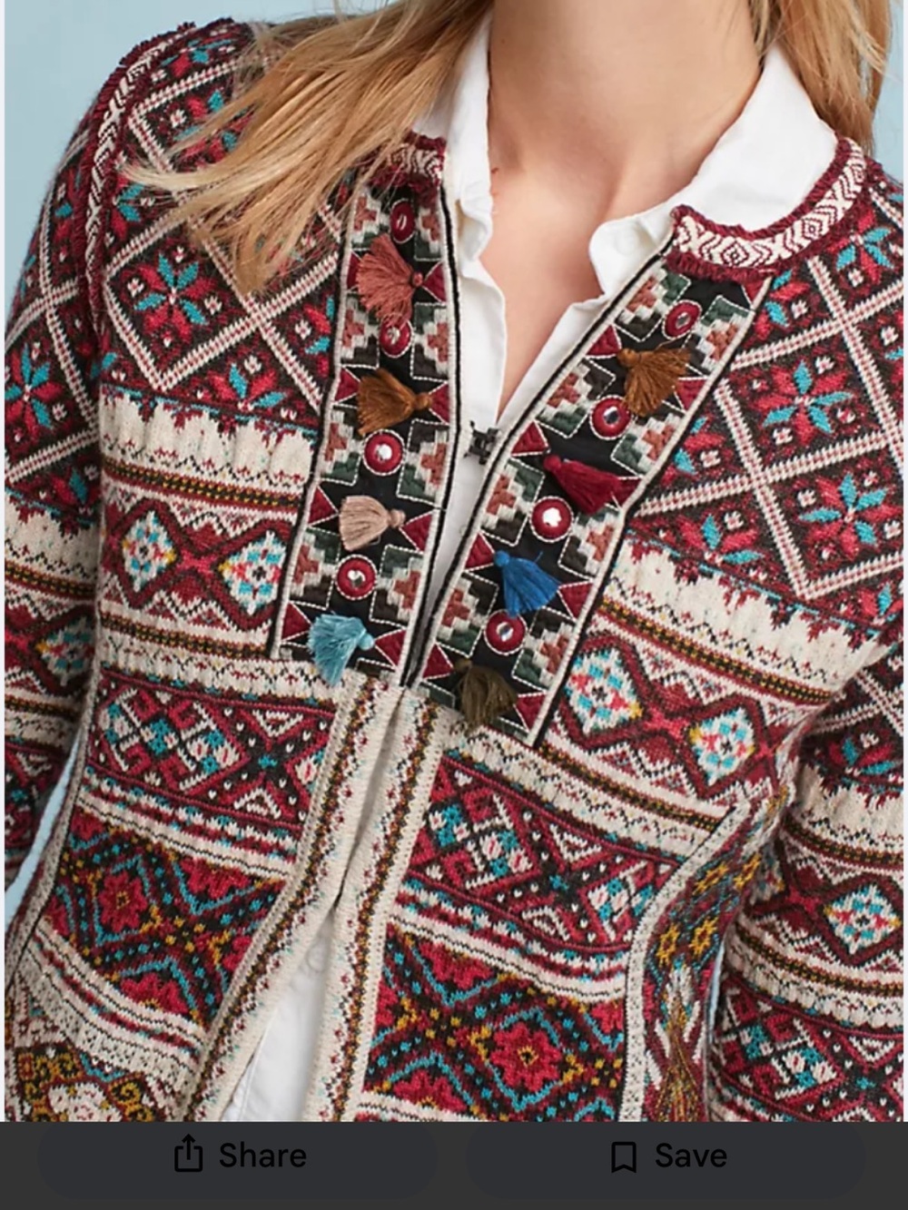 Anthropologie Aldomartins Inverness Embellished Jacket Size